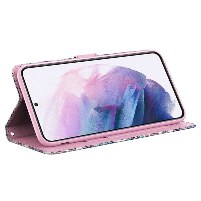 Fliptok / Bőrtok Samsung Galaxy A23 5G szíjjal Pántos Paisley Minta