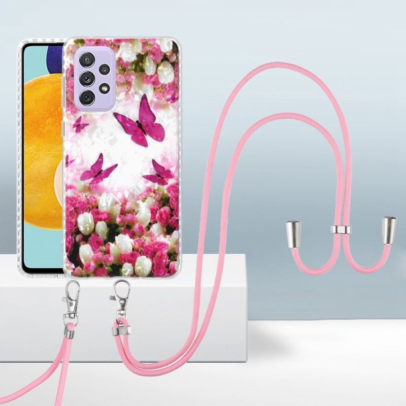 Tok Samsung Galaxy A23 5G Láncokat Butterflies Zsinórral