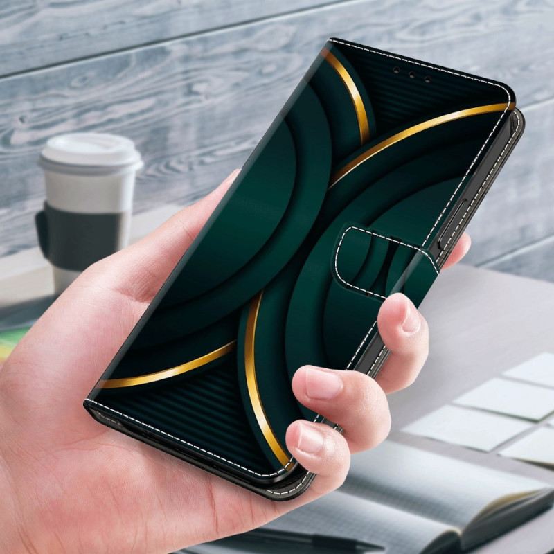 Bőrtok Xiaomi 14 Pro Arany Körvonal