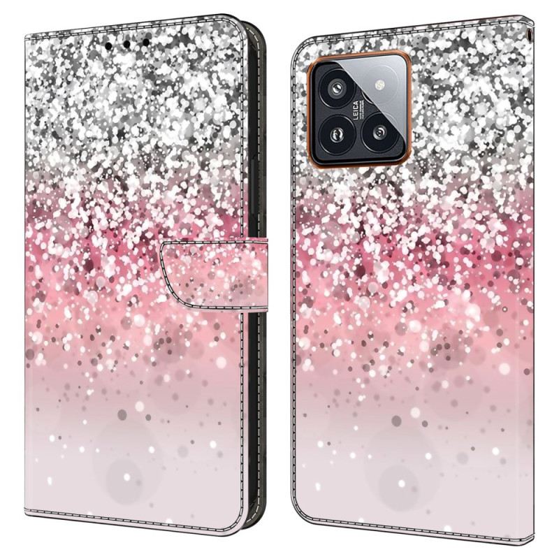 Bőrtok Xiaomi 14 Pro Gradiens Glitter