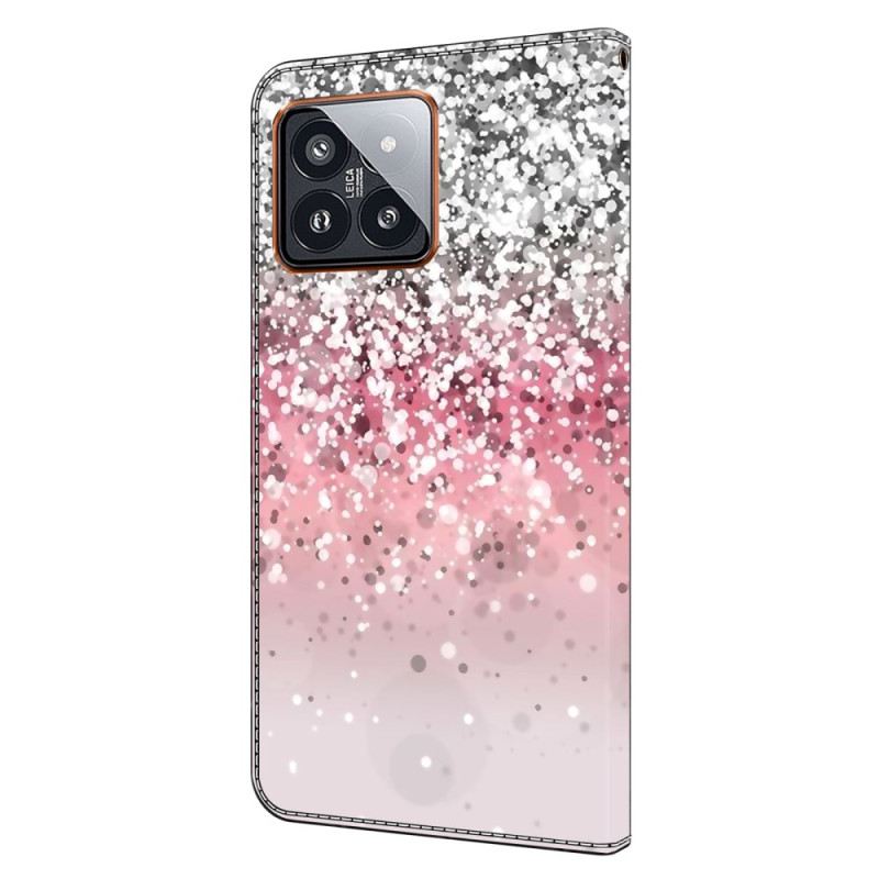 Bőrtok Xiaomi 14 Pro Gradiens Glitter