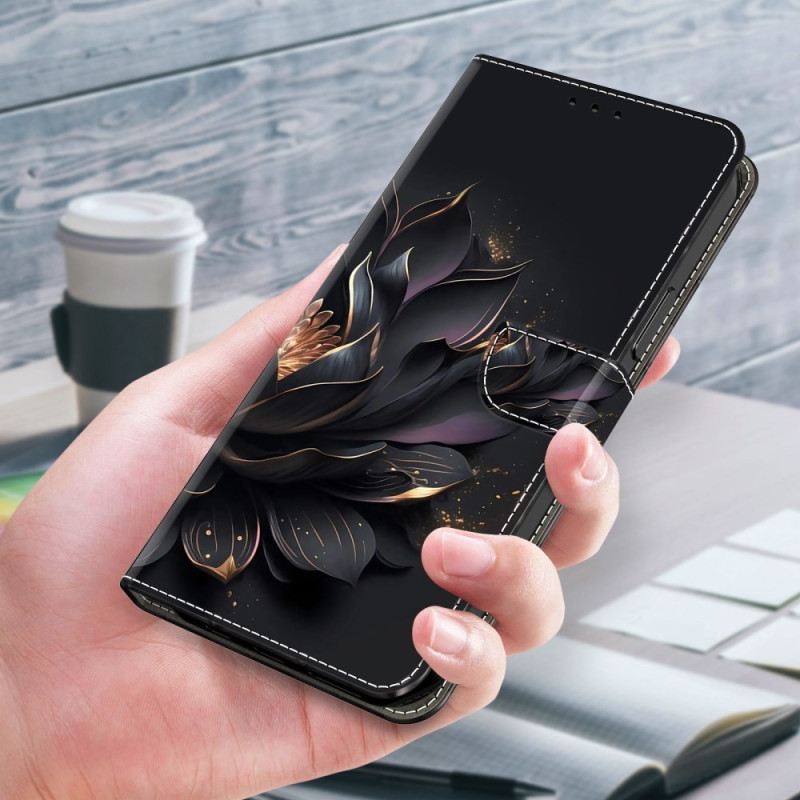 Bőrtok Xiaomi 14 Pro Lila Lótusz