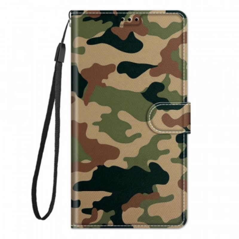 Fliptok / Bőrtok Samsung Galaxy M53 5G szíjjal Pántos Camo