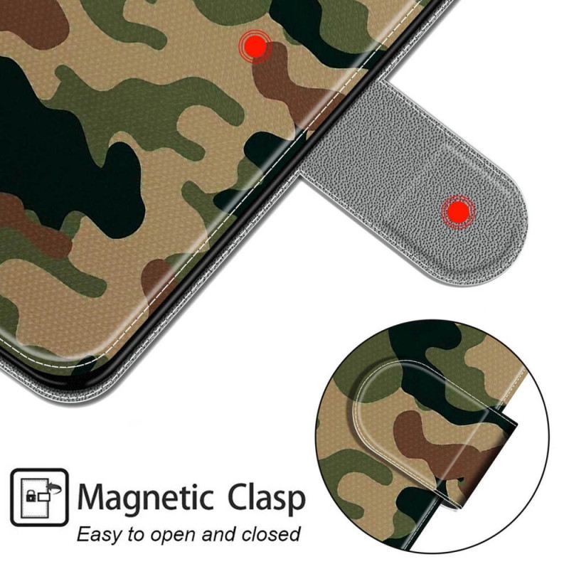 Fliptok / Bőrtok Samsung Galaxy M53 5G szíjjal Pántos Camo