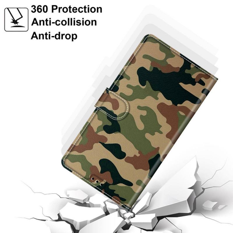 Fliptok / Bőrtok Samsung Galaxy M53 5G szíjjal Pántos Camo