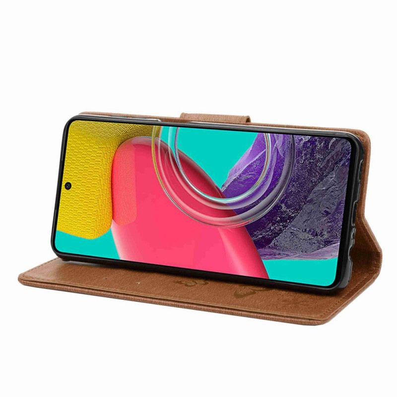 Fliptok / Bőrtok Samsung Galaxy M53 5G szíjjal Szíj Pillangók Design