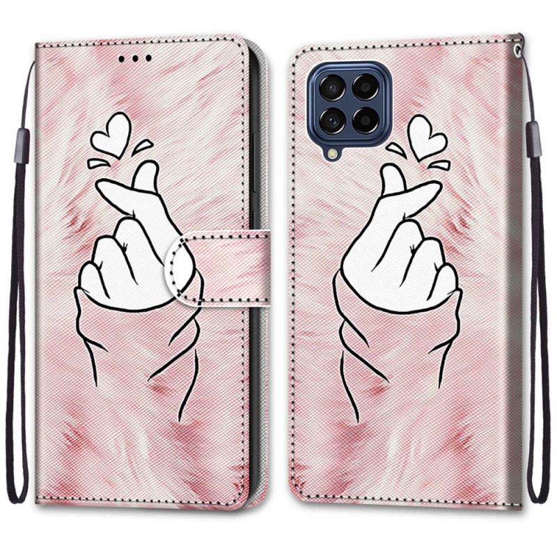 Fliptok / Bőrtok Samsung Galaxy M53 5G Ujj Szív