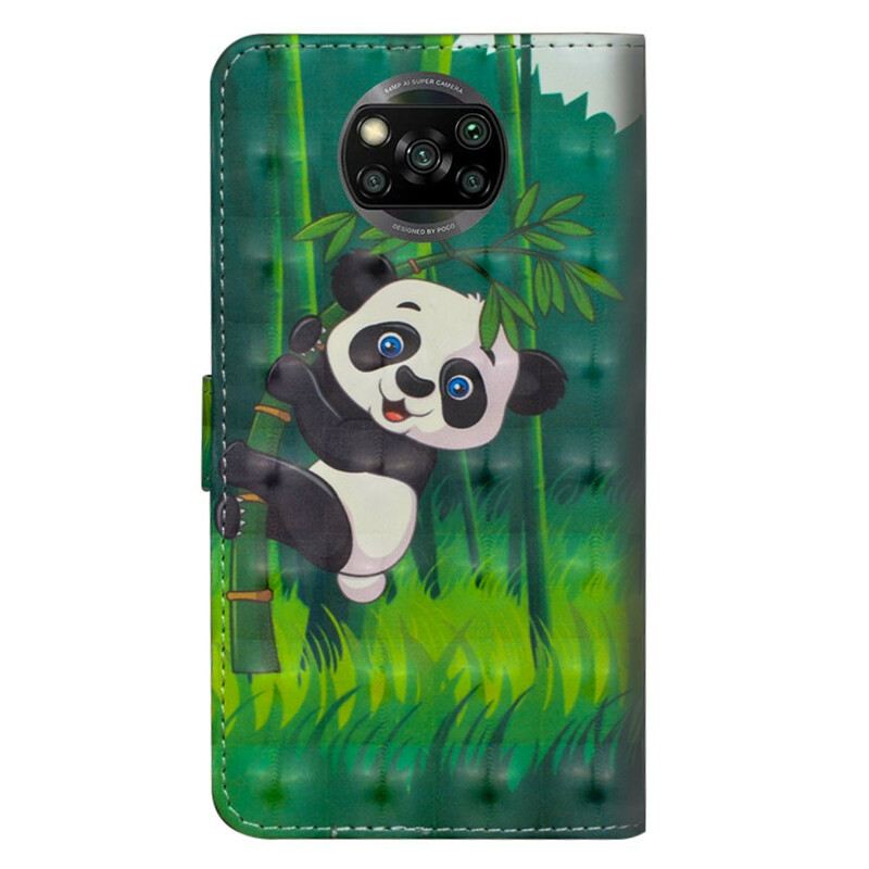 Fliptok / Bőrtok Poco X3 / X3 Pro / X3 NFC Panda És Bambusz