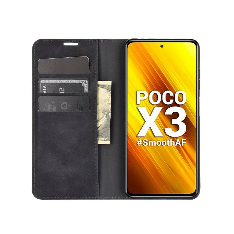 Fliptok Poco X3 / X3 Pro / X3 NFC Bőrtok Puha Bőr Hatás