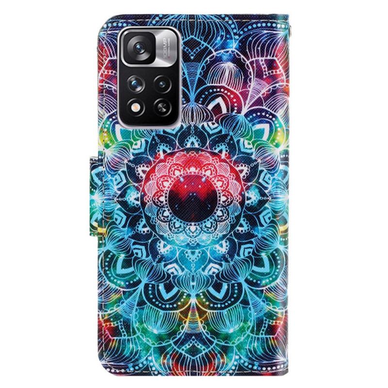 Fliptok / Bőrtok Xiaomi Redmi Note 11 Pro Plus 5G szíjjal Feltűnő Strappy Mandala