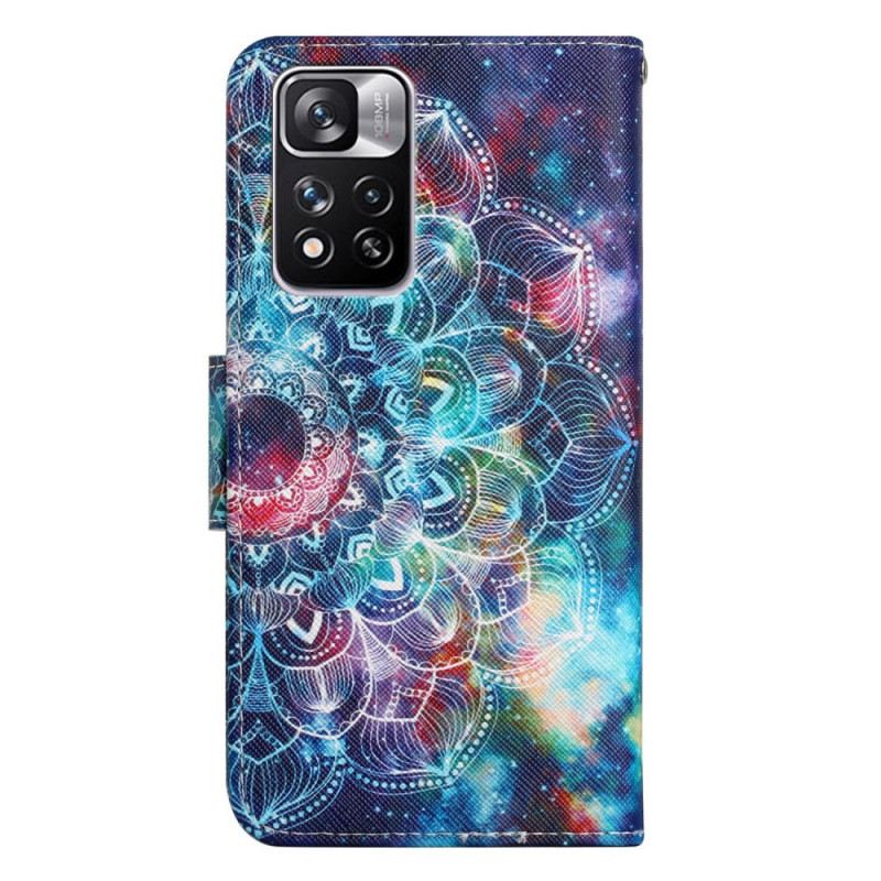 Fliptok / Bőrtok Xiaomi Redmi Note 11 Pro Plus 5G szíjjal Feltűnő Strappy Mandala