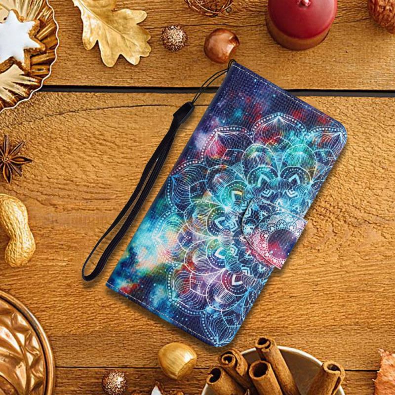 Fliptok / Bőrtok Xiaomi Redmi Note 11 Pro Plus 5G szíjjal Feltűnő Strappy Mandala