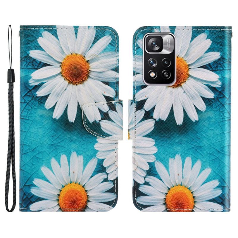 Fliptok Xiaomi Redmi Note 11 Pro Plus 5G szíjjal Thong Daisies