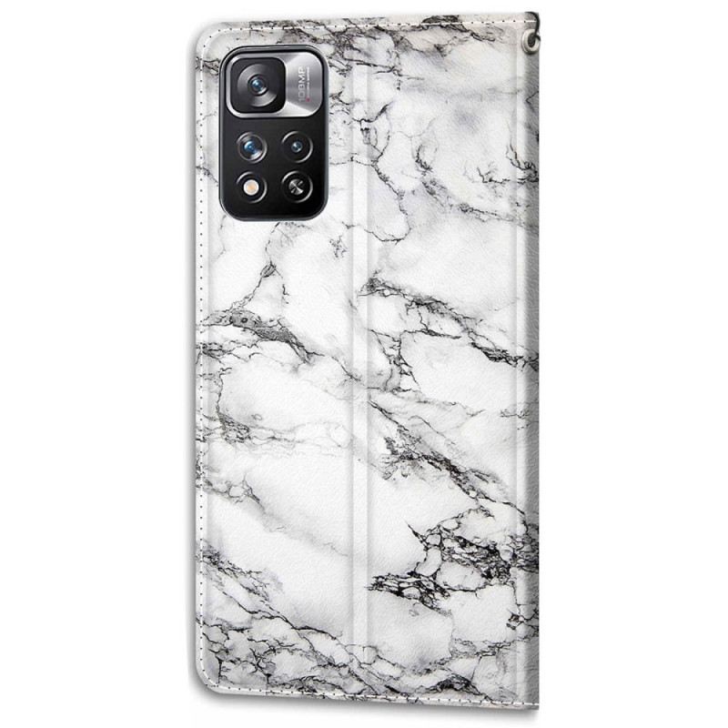 Kinyitható Tokok Xiaomi Redmi Note 11 Pro Plus 5G szíjjal Pántos Marble Elegance