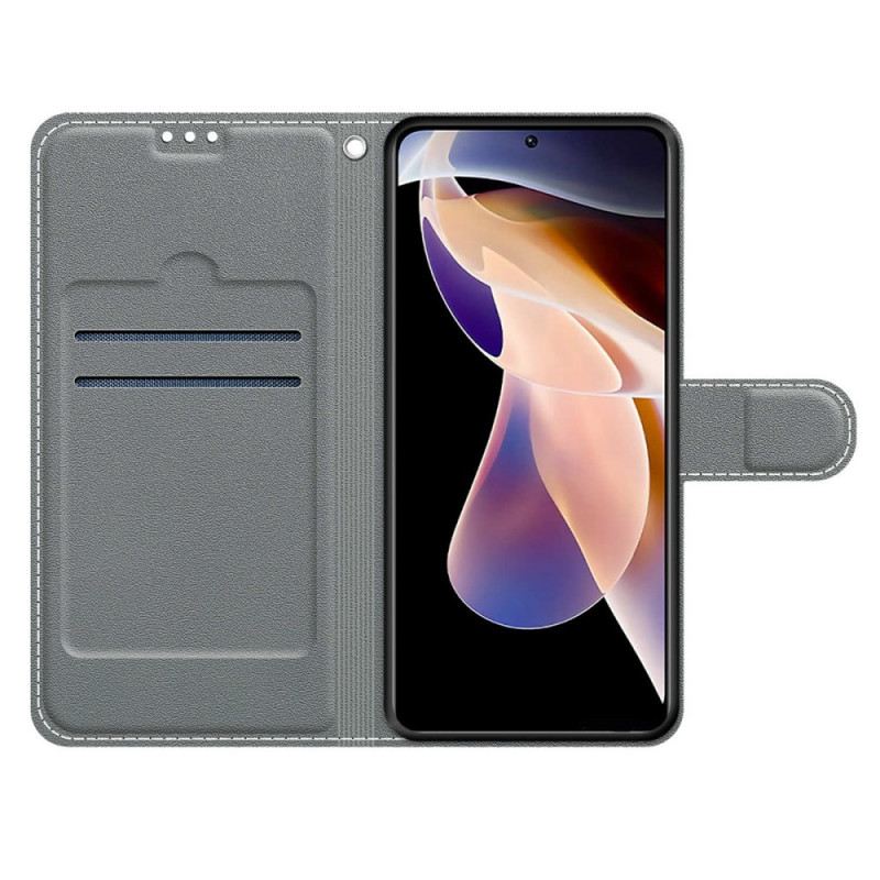 Kinyitható Tokok Xiaomi Redmi Note 11 Pro Plus 5G szíjjal Strap Butterflies Fan