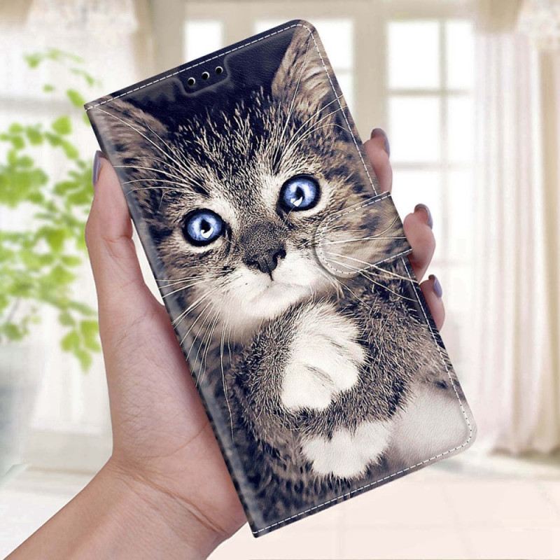 Kinyitható Tokok Xiaomi Redmi Note 11 Pro Plus 5G szíjjal Tanga Cat Fan