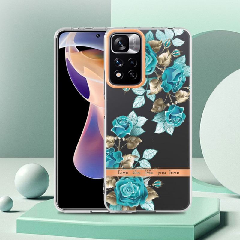 Telefontok Xiaomi Redmi Note 11 Pro Plus 5G Varrat Nélküli Virágos