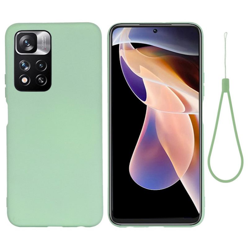 Tok Xiaomi Redmi Note 11 Pro Plus 5G Folyékony Szilikon Nyakpánttal