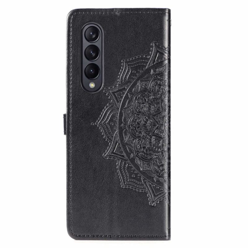 Fliptok / Bőrtok Samsung Galaxy Z Fold 4 szíjjal Középkori Pántos Mandala