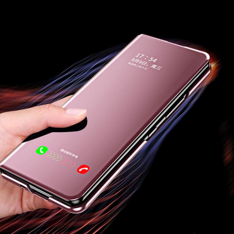 Fliptok Samsung Galaxy Z Fold 4 Bőrtok Tükör És Átlátszóság