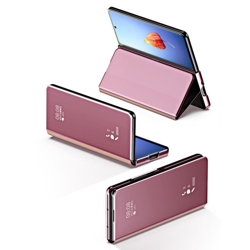 Fliptok Samsung Galaxy Z Fold 4 Bőrtok Tükör És Átlátszóság