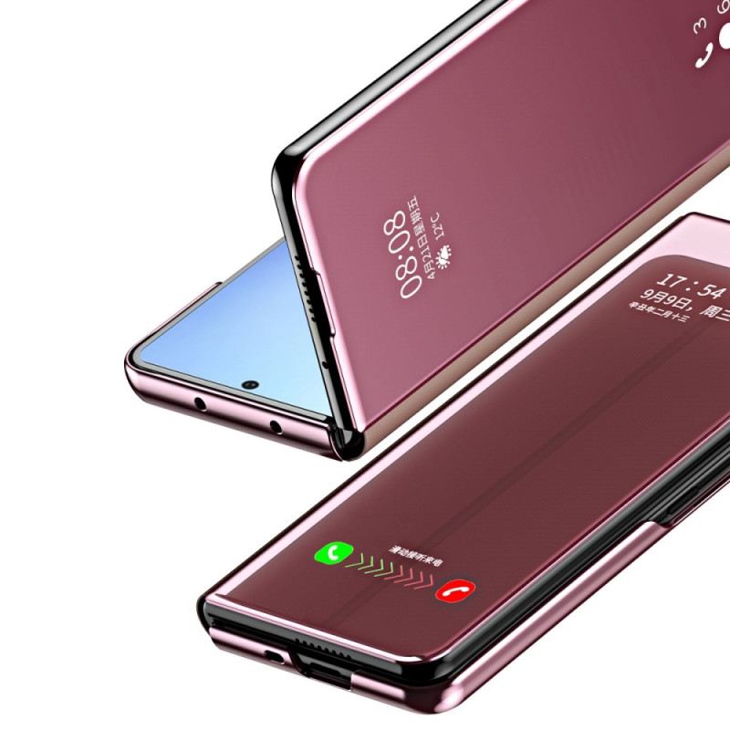 Fliptok Samsung Galaxy Z Fold 4 Bőrtok Tükör És Átlátszóság