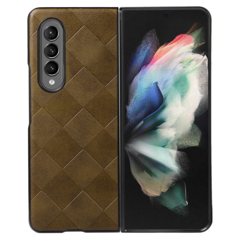 Tok Samsung Galaxy Z Fold 4 Műbőr Kockás Minta