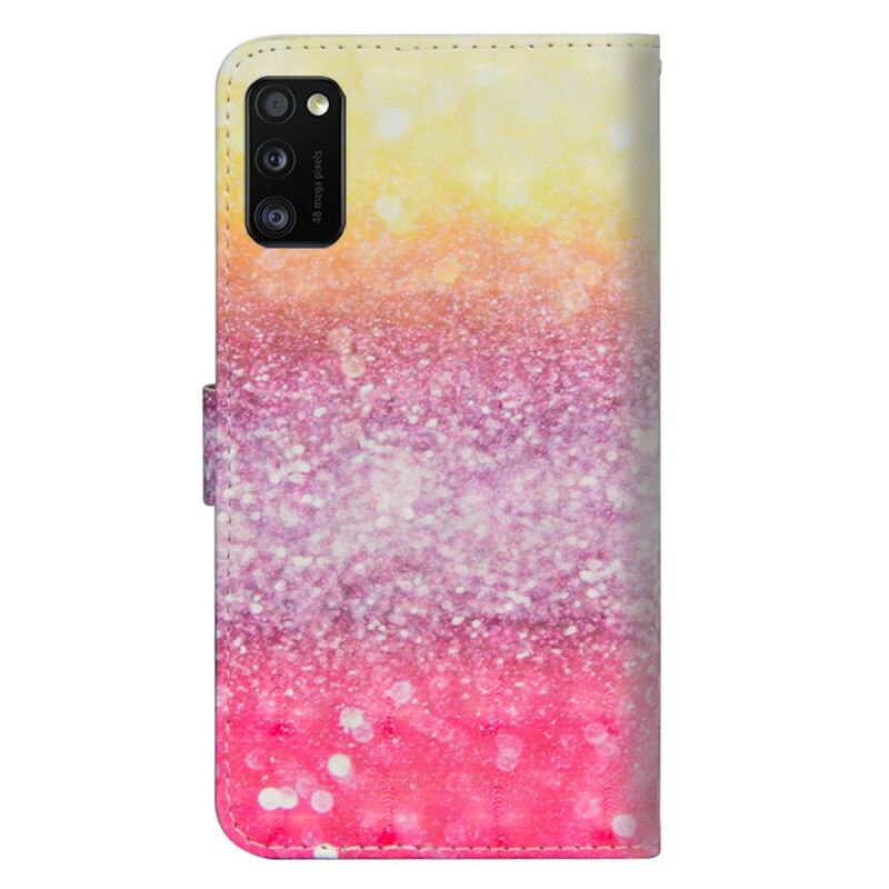 Fliptok / Bőrtok Samsung Galaxy A41 Magenta Glitter Gradiens