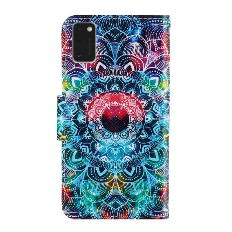 Fliptok / Bőrtok Samsung Galaxy A41 szíjjal Feltűnő Strappy Mandala