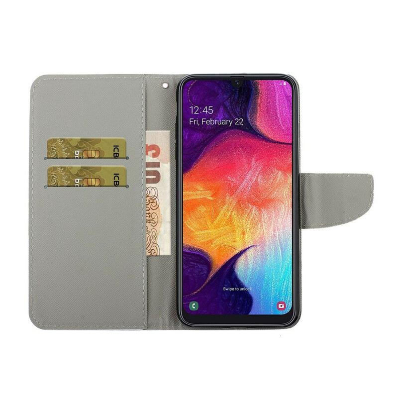 Kinyitható Tokok Samsung Galaxy A41 szíjjal Thong Daisies