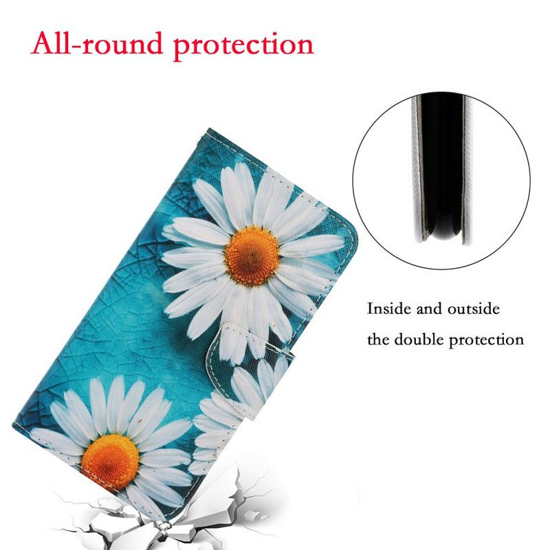 Kinyitható Tokok Samsung Galaxy A41 szíjjal Thong Daisies