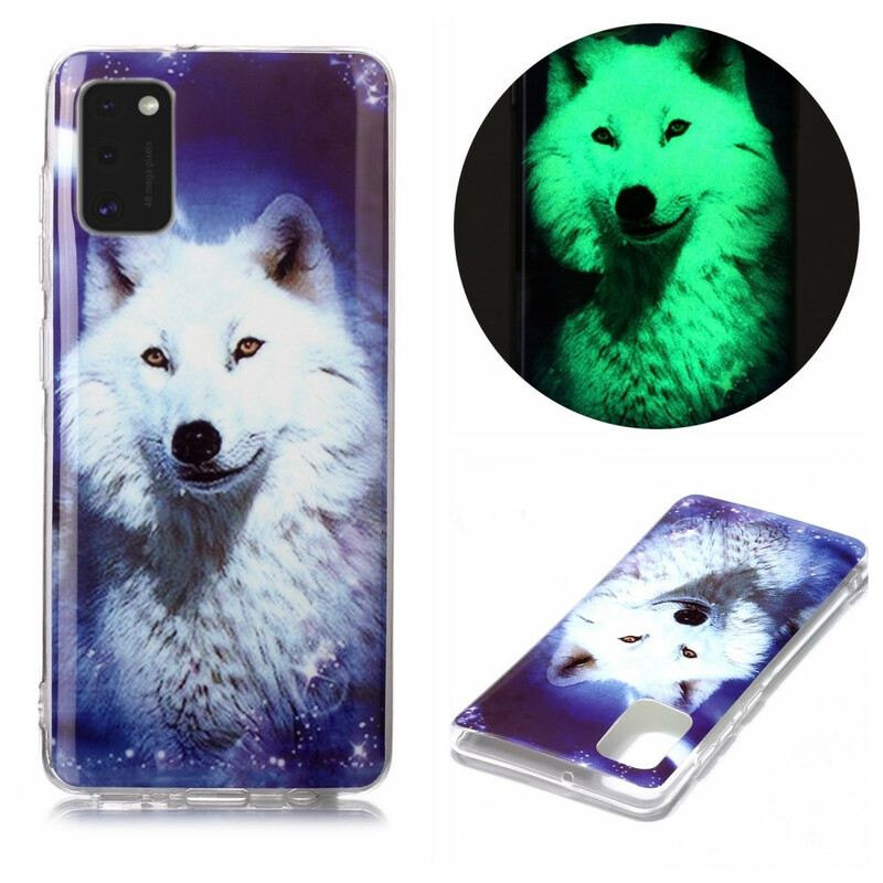 Telefontok Samsung Galaxy A41 Fluoreszkáló Wolf Sorozat