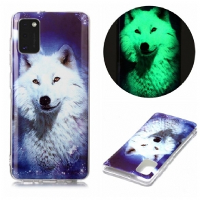 Telefontok Samsung Galaxy A41 Fluoreszkáló Wolf Sorozat