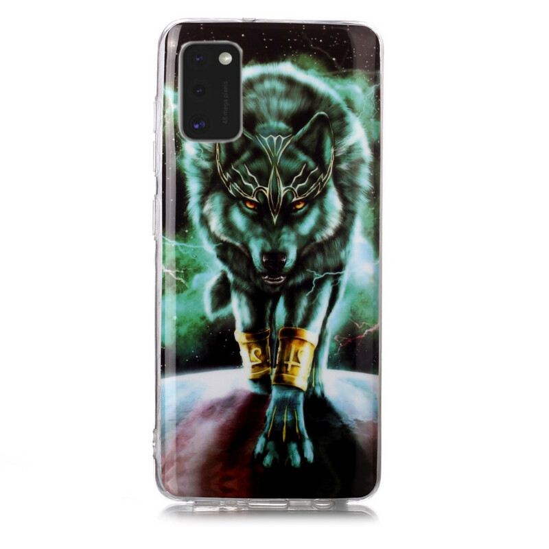 Telefontok Samsung Galaxy A41 Fluoreszkáló Wolf Sorozat