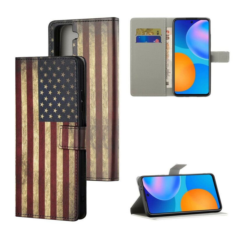 Fliptok / Bőrtok Samsung Galaxy S21 5G Amerikai Zászló