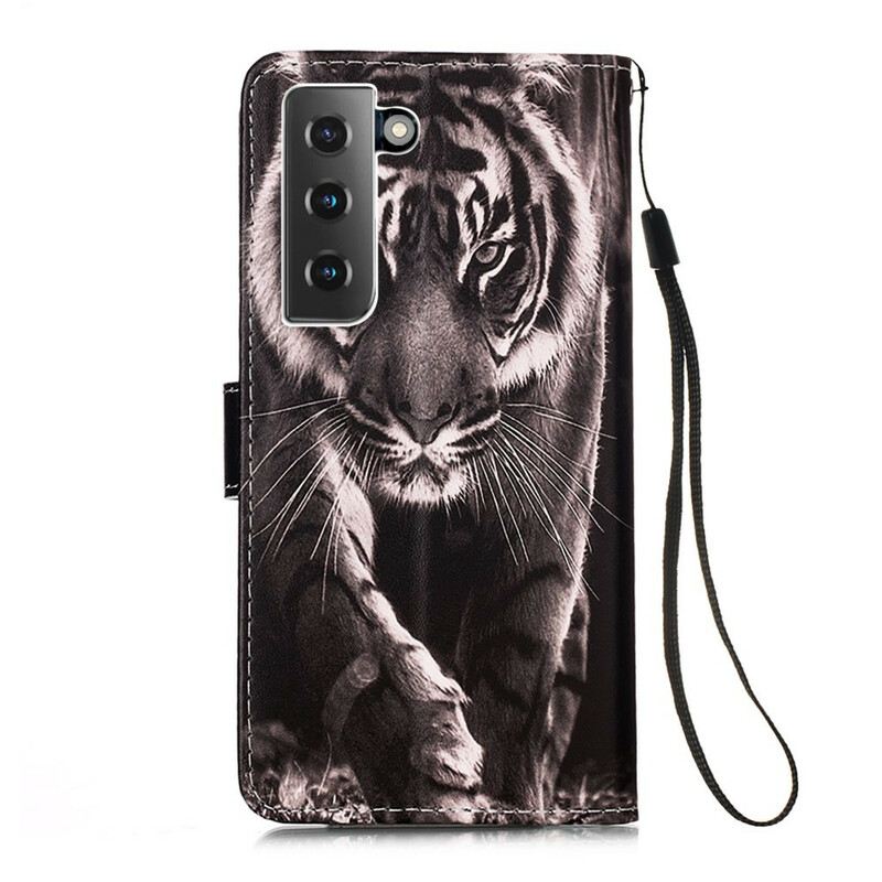 Fliptok / Bőrtok Samsung Galaxy S21 5G Éjszakai Tigris