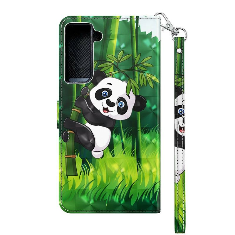 Fliptok / Bőrtok Samsung Galaxy S21 5G Panda És Bambusz