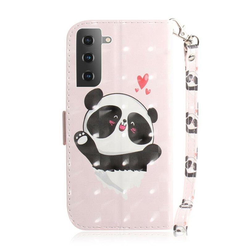 Fliptok / Bőrtok Samsung Galaxy S21 5G szíjjal Pántos Panda