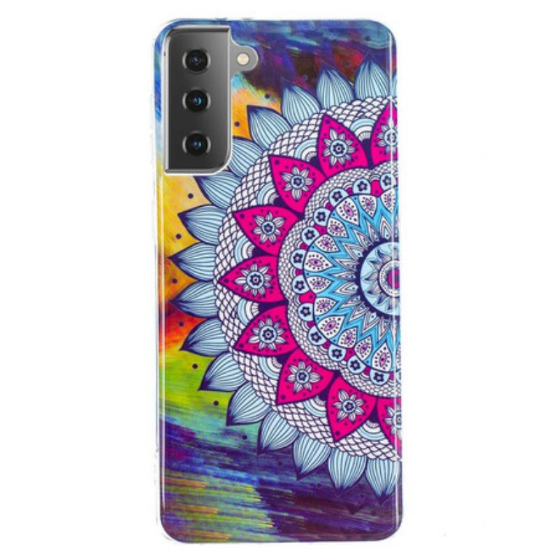 Tok Samsung Galaxy S21 5G Fluoreszkáló Színes Mandala