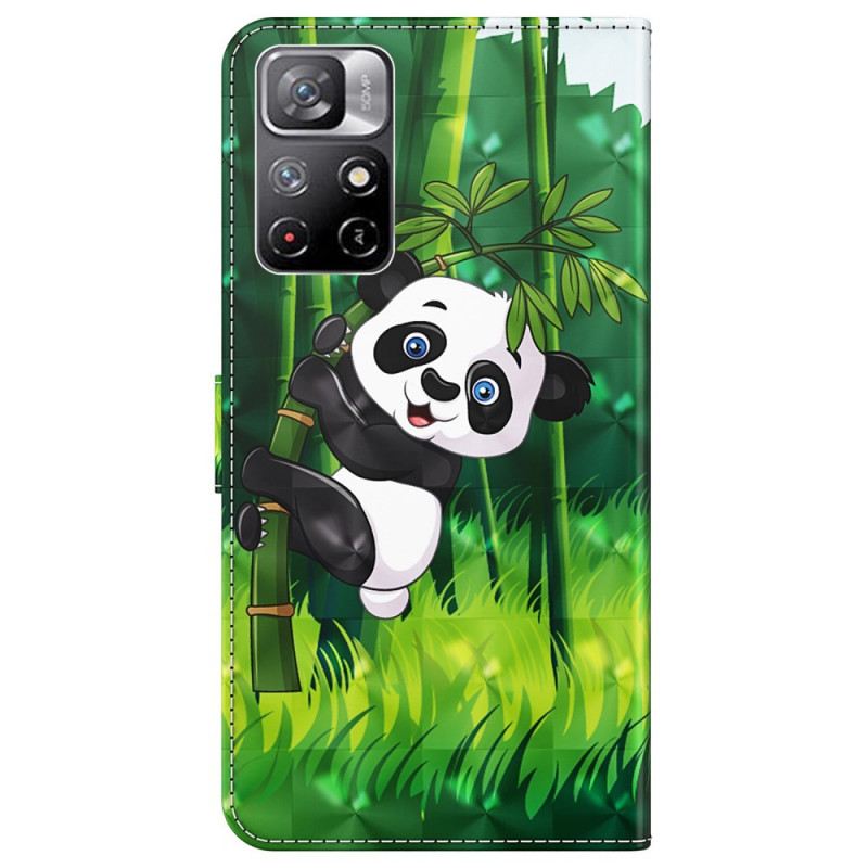 Fliptok / Bőrtok Poco M4 Pro 5G Panda És Bambusz