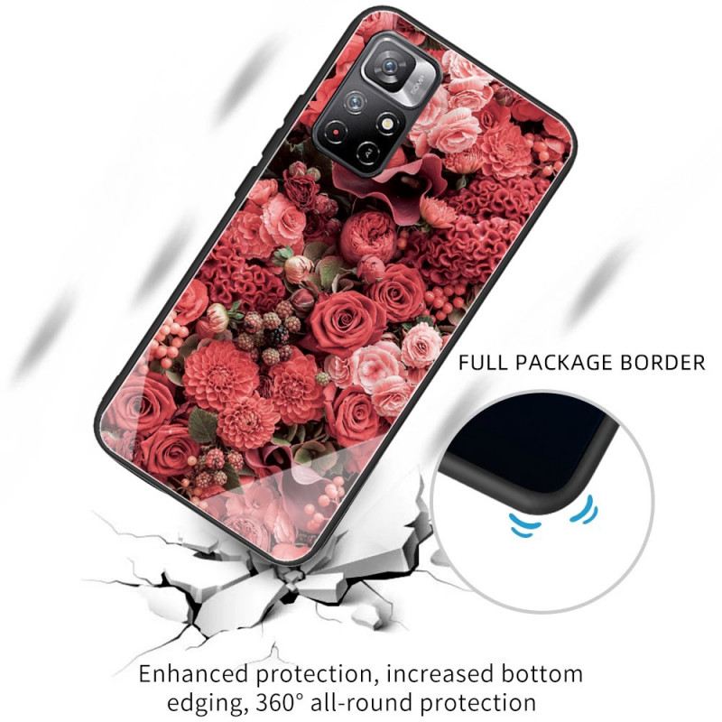 Telefontok Poco M4 Pro 5G Rose Flowers Edzett Üveg