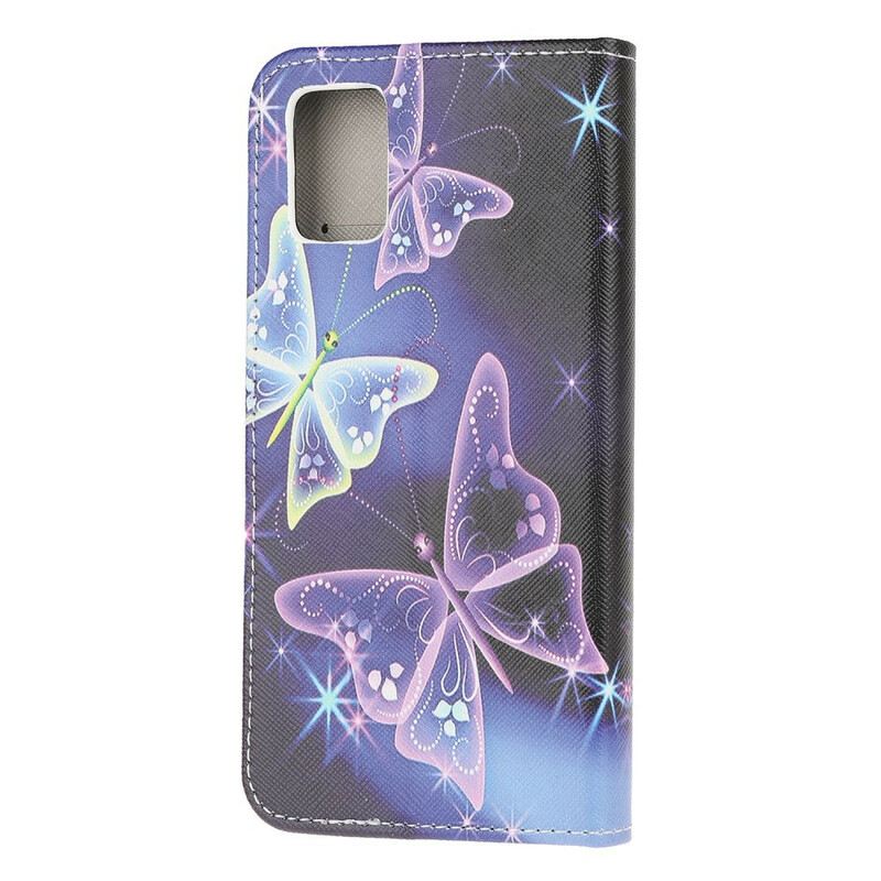 Fliptok / Bőrtok Samsung Galaxy A52 4G / A52 5G / A52s 5G Neon Pillangók