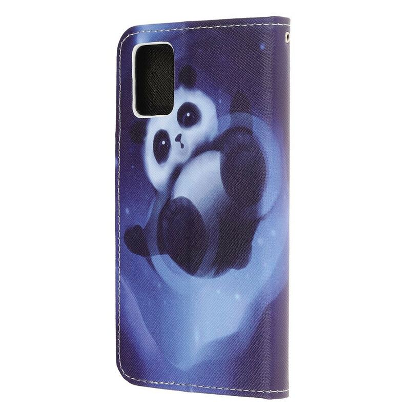 Fliptok / Bőrtok Samsung Galaxy A52 4G / A52 5G / A52s 5G szíjjal Panda Space Kötéllel