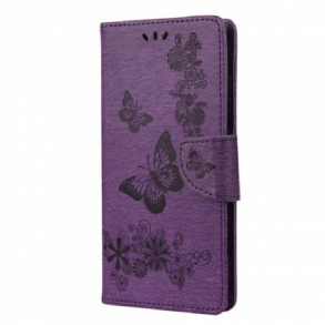 Fliptok / Bőrtok Samsung Galaxy A52 4G / A52 5G / A52s 5G szíjjal Splendid Strap Butterflies