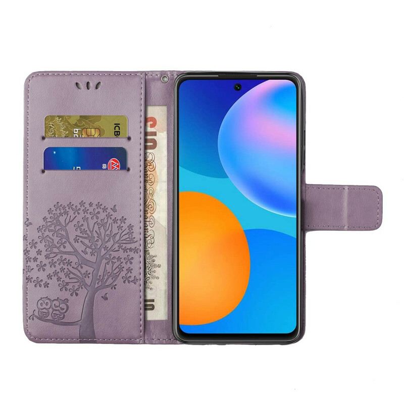 Fliptok / Bőrtok Samsung Galaxy A52 4G / A52 5G / A52s 5G szíjjal Tangafa És Baglyok