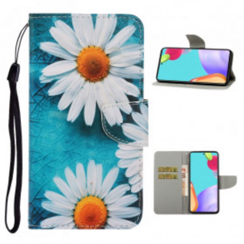 Fliptok Samsung Galaxy A52 4G / A52 5G / A52s 5G szíjjal Thong Daisies