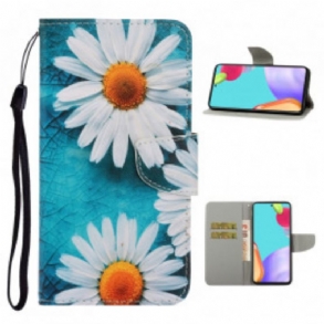 Fliptok Samsung Galaxy A52 4G / A52 5G / A52s 5G szíjjal Thong Daisies