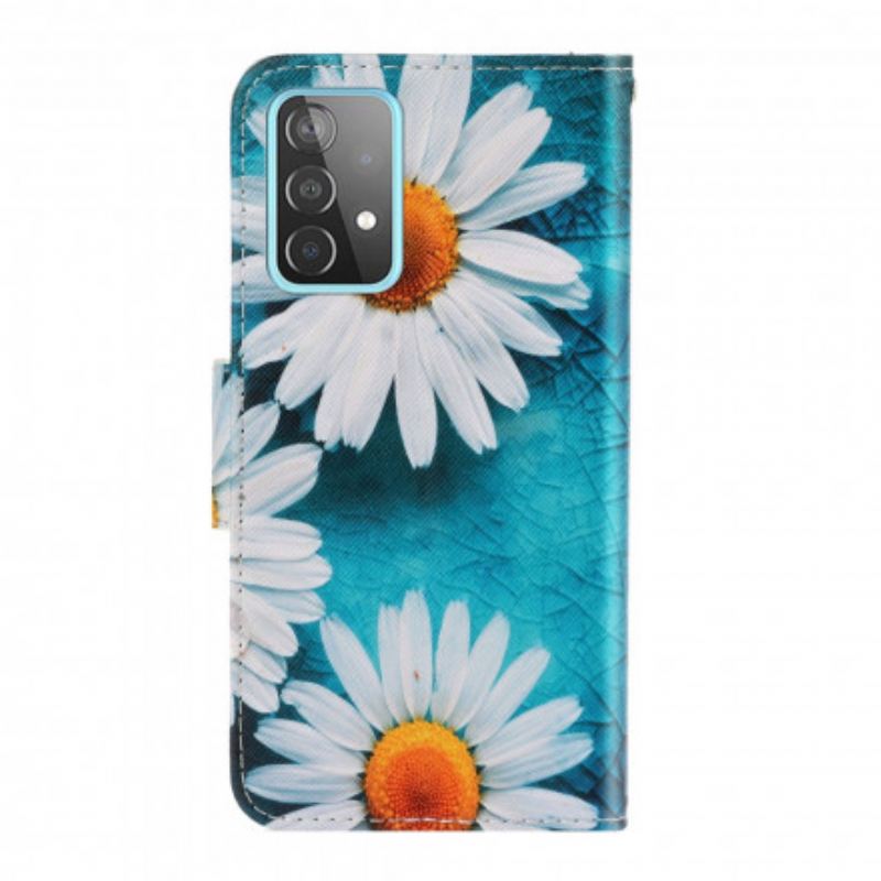 Fliptok Samsung Galaxy A52 4G / A52 5G / A52s 5G szíjjal Thong Daisies