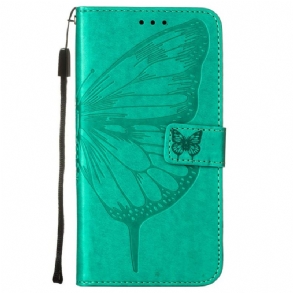 Fliptok / Bőrtok Xiaomi Redmi 10 Butterfly Design Zsinórral