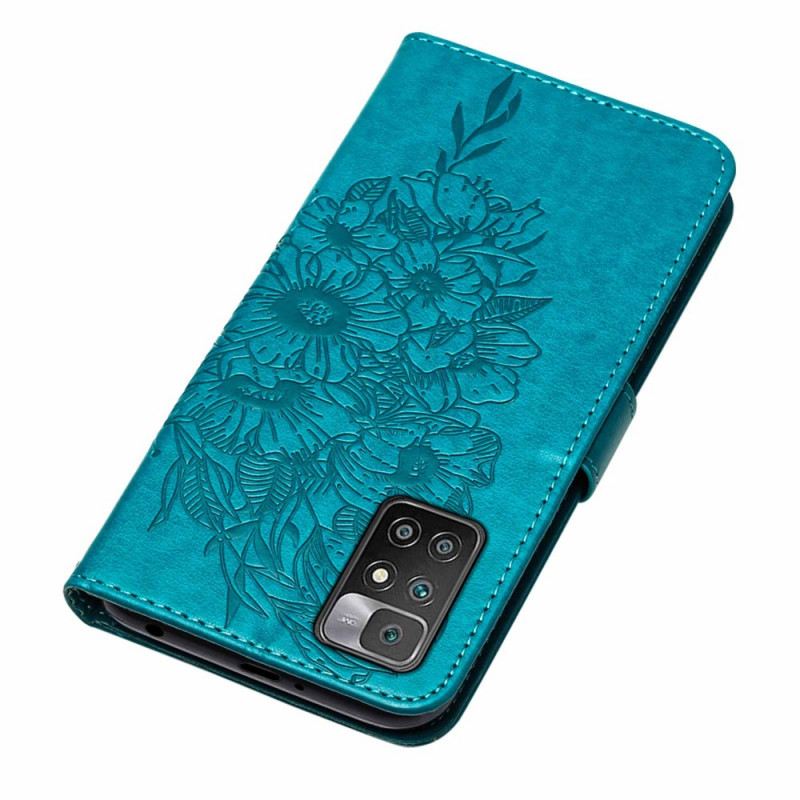 Fliptok / Bőrtok Xiaomi Redmi 10 Butterfly Design Zsinórral